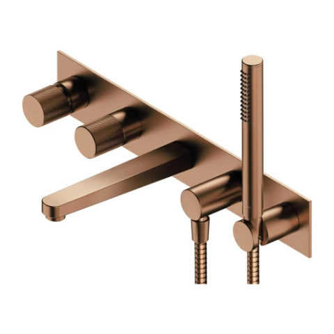CONTOUR I Bateria wannowa 5-otworowa podtynkowa OMNIRES miedź szczotkowana (CPB)