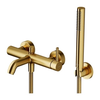 Y I Bateria wannowa z zestawem prysznicowym OMNIRES złoty szczotkowany (GLB)