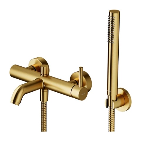 Y I Bateria wannowa z zestawem prysznicowym OMNIRES złoty szczotkowany (GLB)