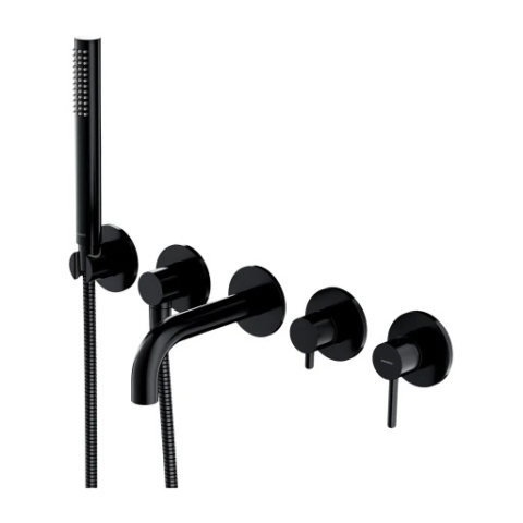 Y | bateria wannowa 5-otworowa podtynkowa Y1237-1SBL czarny półmat